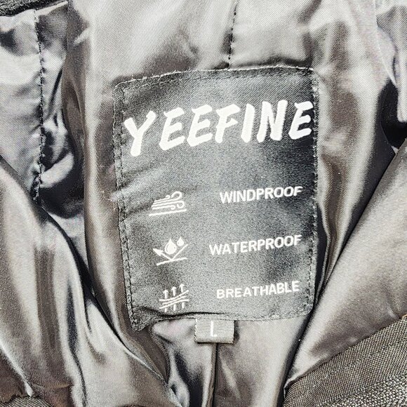 Yeefine Mens Waterproof & Windproof Snow Bib Pants Adjustable Straps Size L - Picture 2 of 9